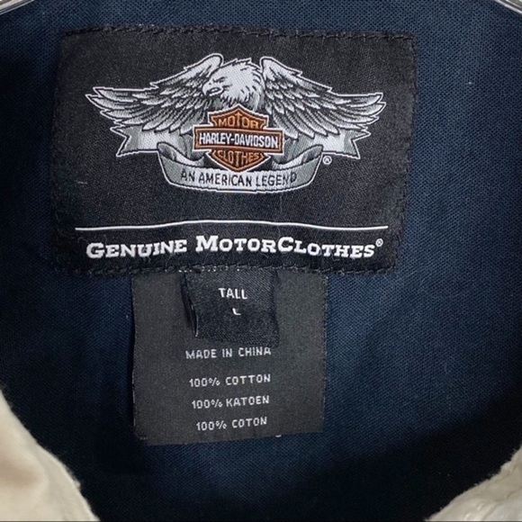 Harley-Davidson Garage Short Sleeve Button Down Shirt Large Tall - Picture 6 of 6
